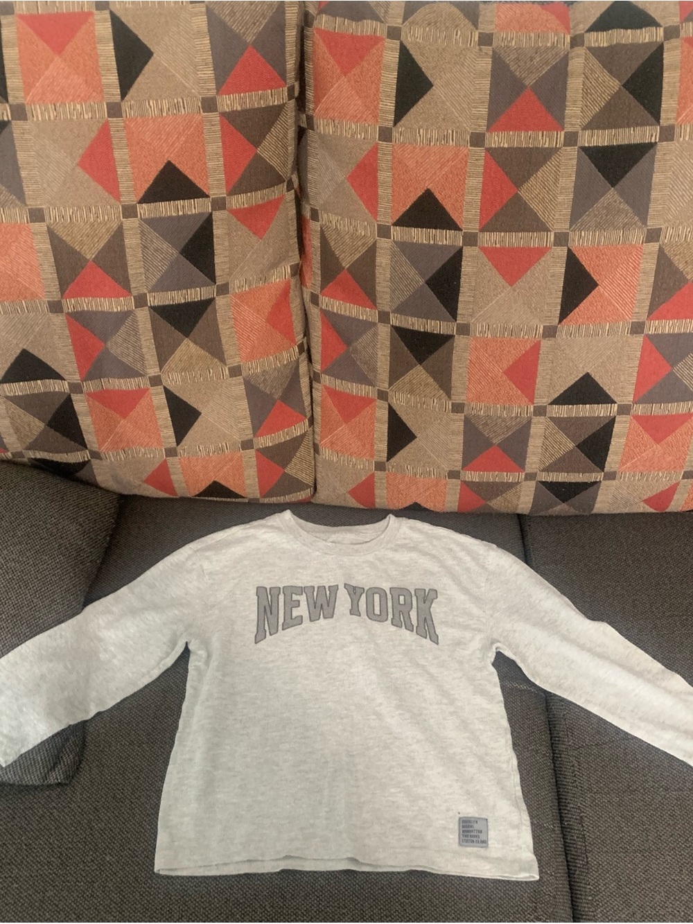 Cat & Jack Light Gray New York Long-Sleeve Tee